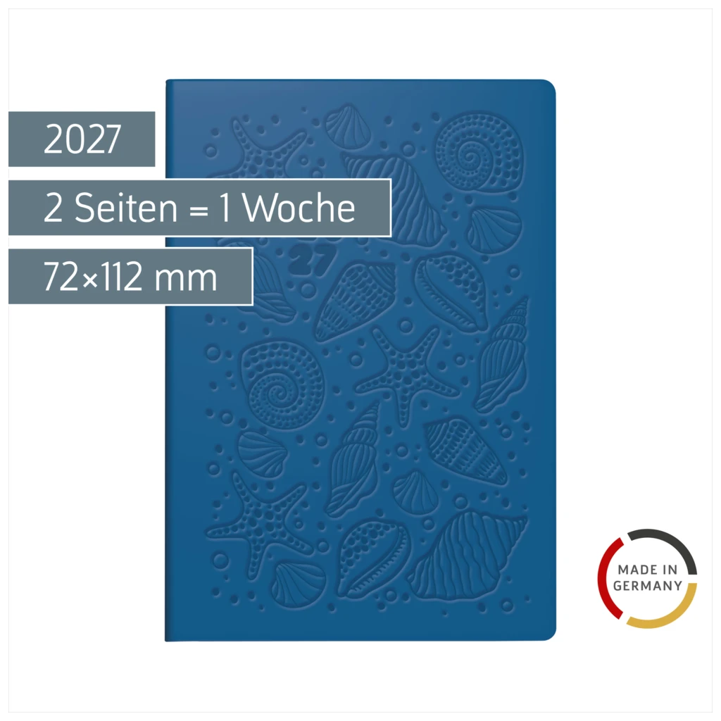 Taschenkalender Design Line Mod. partner/Industrie I 2027 „Shells“ | A7, Kunstleder