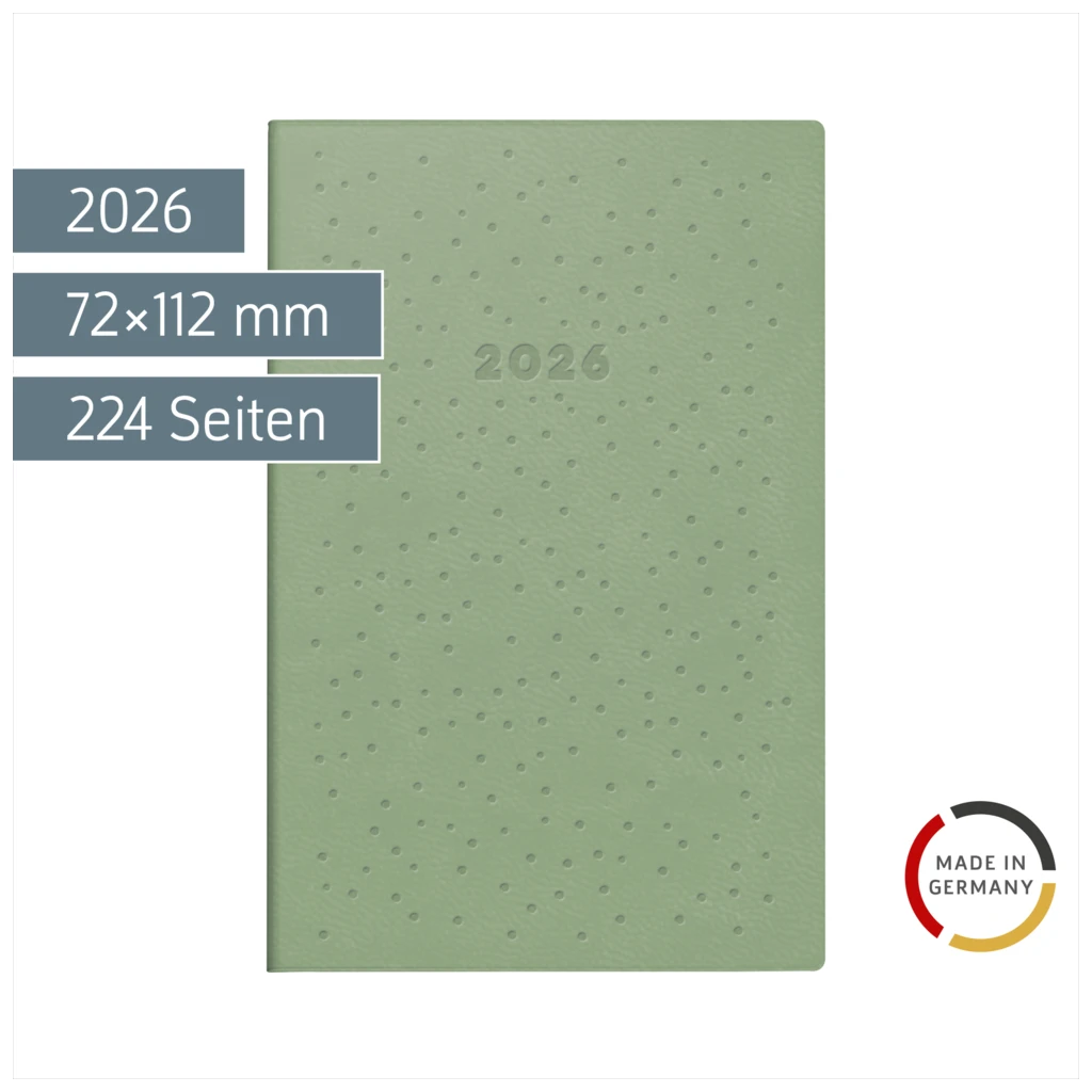 Taschenkalender Mod. partner/Industrie I 2026 „Dots“ | A7, Kunstleder
