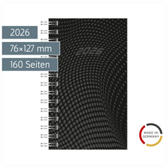 Taschenkalender Mod. Timing 3 2026 | A7, Kunststoff, schwarz