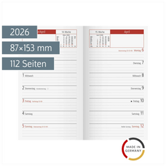 Wochen-Ersatzkalendarium Mod. TM 15 2026 | 87×153 mm, Karton, weiß