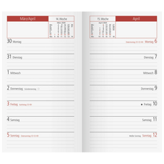 Wochen-Ersatzkalendarium Mod. TM 15 2026 | 87×153 mm, Karton, weiß