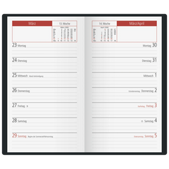 Taschenkalender Mod. TM 15 2026 | A6, Kunststoff, bordeaux
