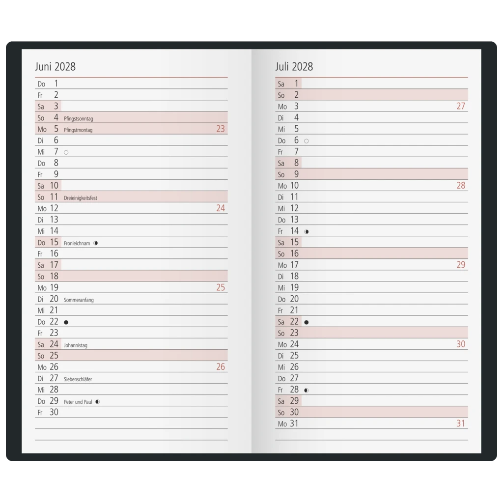 Taschenkalender Mod. TM 15 2027 | A6, Kunststoff, bordeaux