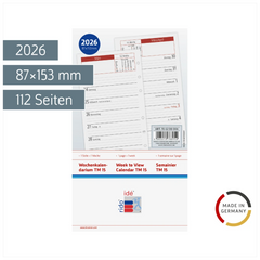 Wochen-Ersatzkalendarium Mod. TM 15 2026 | 87×153 mm