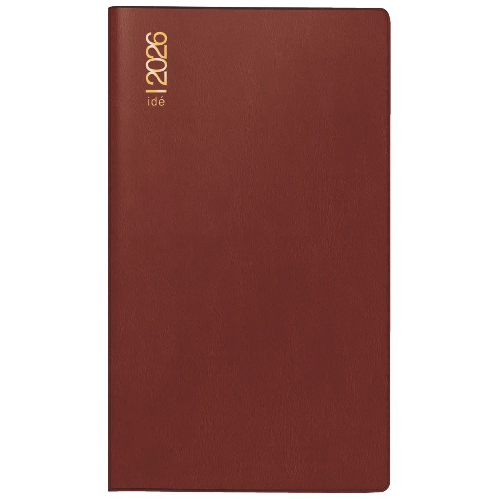 Taschenkalender Mod. TM 17/contacter 2026 | A6 quer, Kunststoff, bordeaux