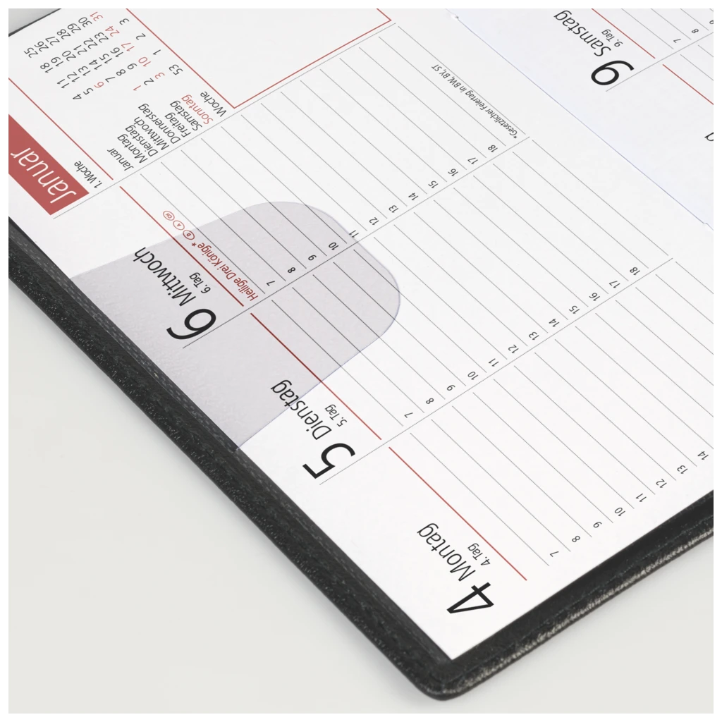Taschenkalender Mod. TM 17/contacter 2027 | A6 quer, Kunststoff, bordeaux