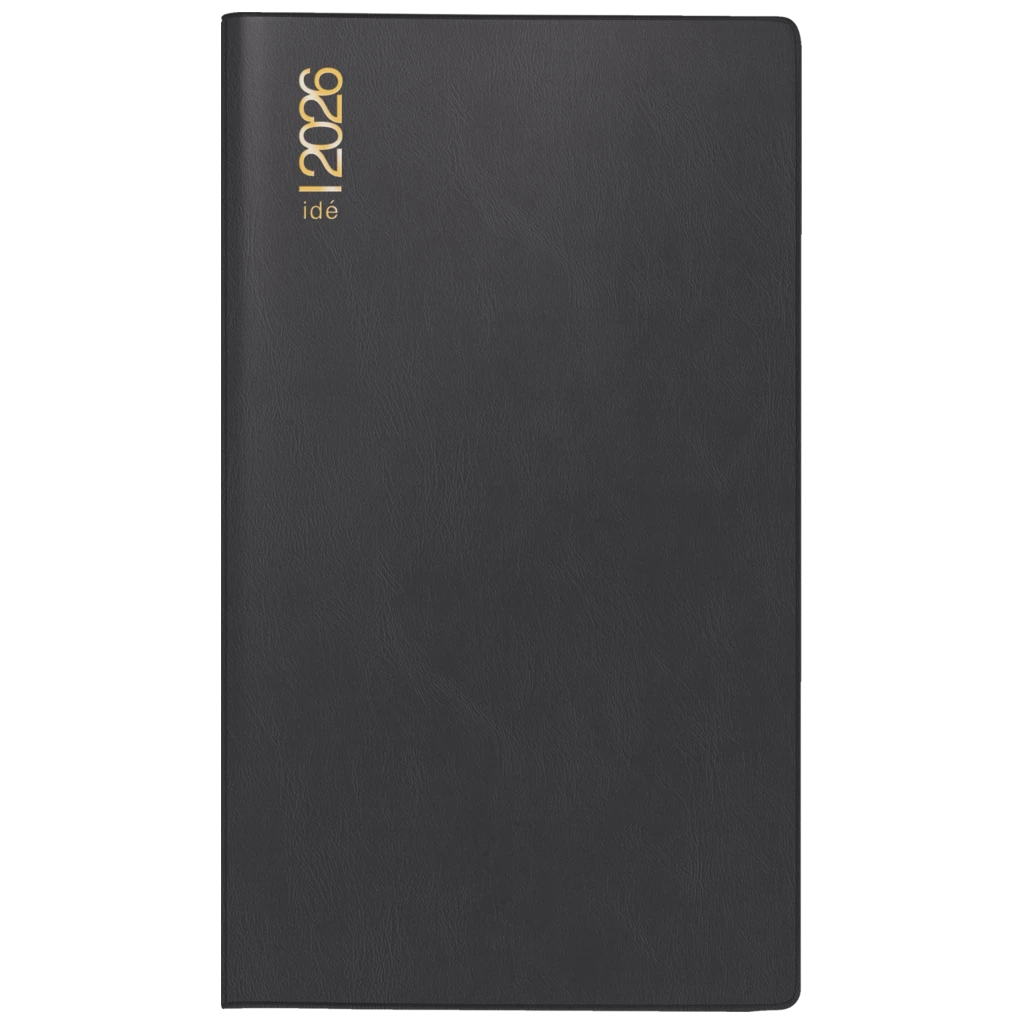 Taschenkalender Mod. TM 17/contacter 2026 | A6 quer, Kunststoff, schwarz