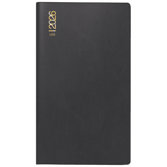 Taschenkalender Mod. TM 17/contacter 2026 | A6 quer, Kunststoff, schwarz