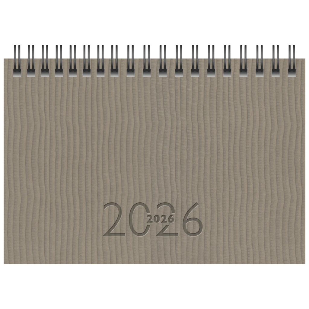 Taschenkalender Mod. TM 17/contacter 2026 | A6 quer, Kunstleder, grau