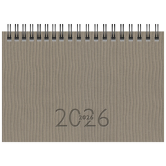 Taschenkalender Mod. TM 17/contacter 2026 | A6 quer, Kunstleder, grau