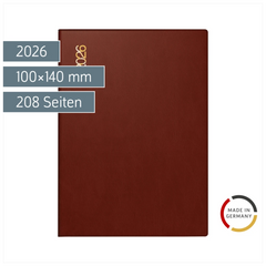 Taschenkalender Mod. perfect/Technik I 2026 | A6, Kunststoff, bordeaux