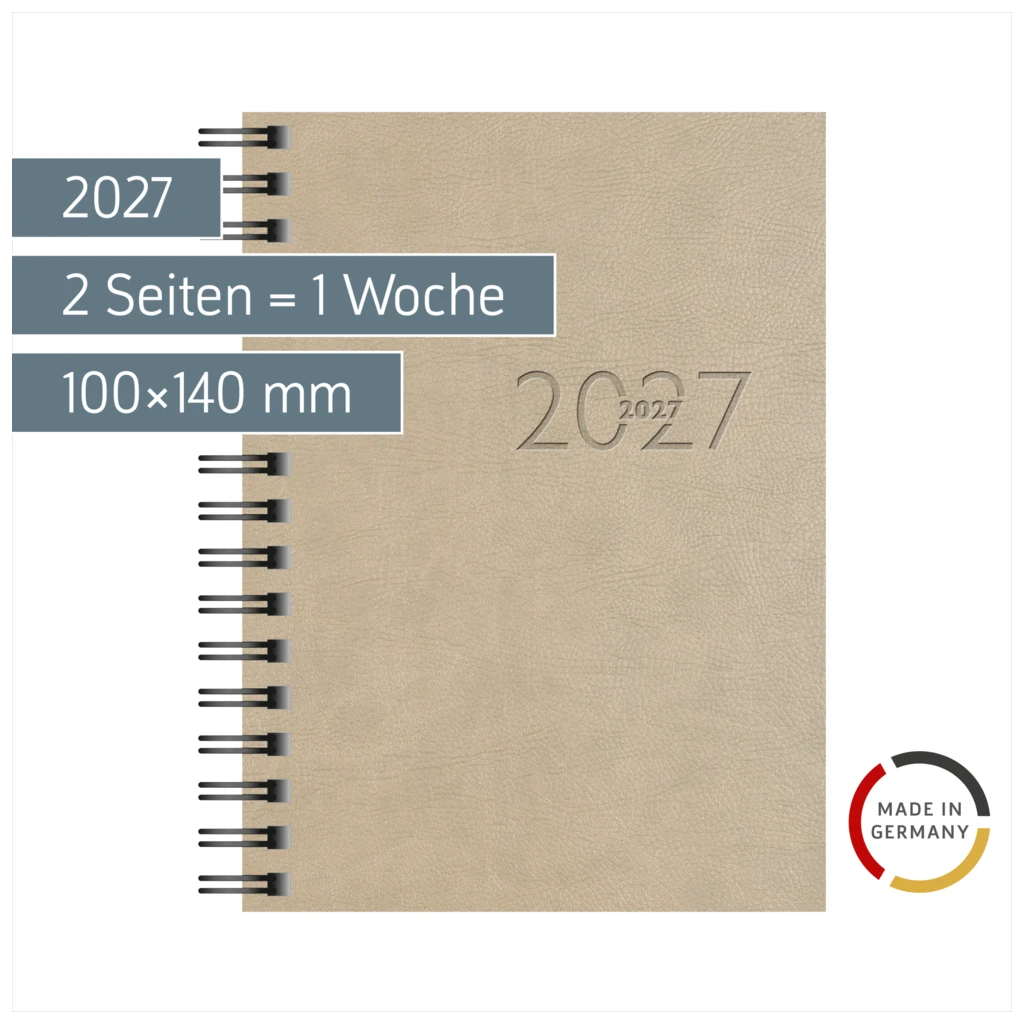 Taschenkalender Mod. perfect/Technik I 2027 | A6, Kunstleder, grau