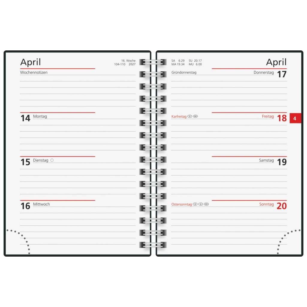 Taschenkalender Mod. perfect/Technik I 2027 | A6, Kunstleder, grau