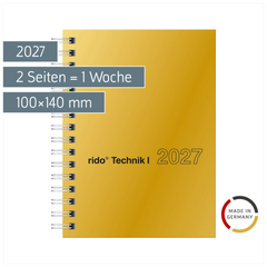Taschenkalender Mod. perfect/Technik I 2027 | A6, Karton, gold