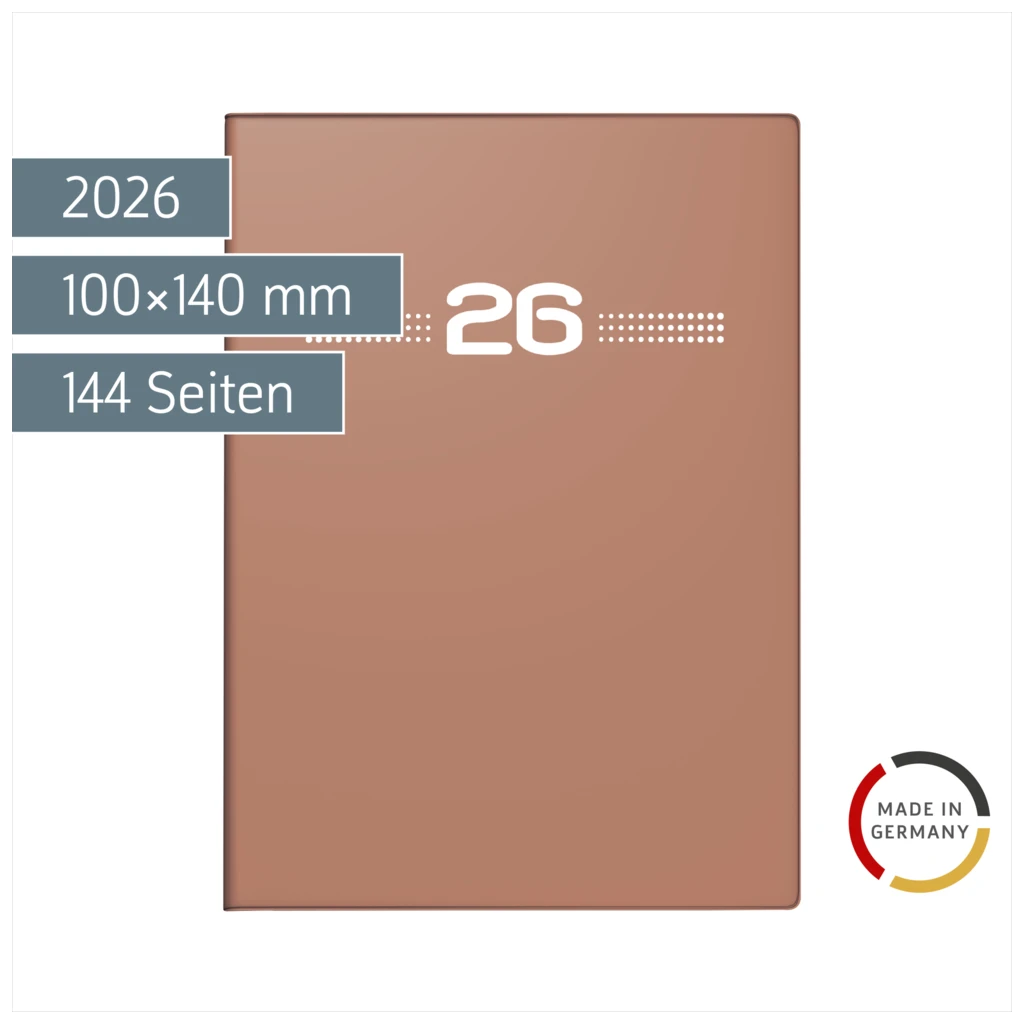 Taschenkalender Mod. perfect/Technik I 2026 | A6, Kunststoff, caramel