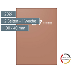 Taschenkalender Mod. perfect/Technik I 2027 | A6, Kunststoff, caramel