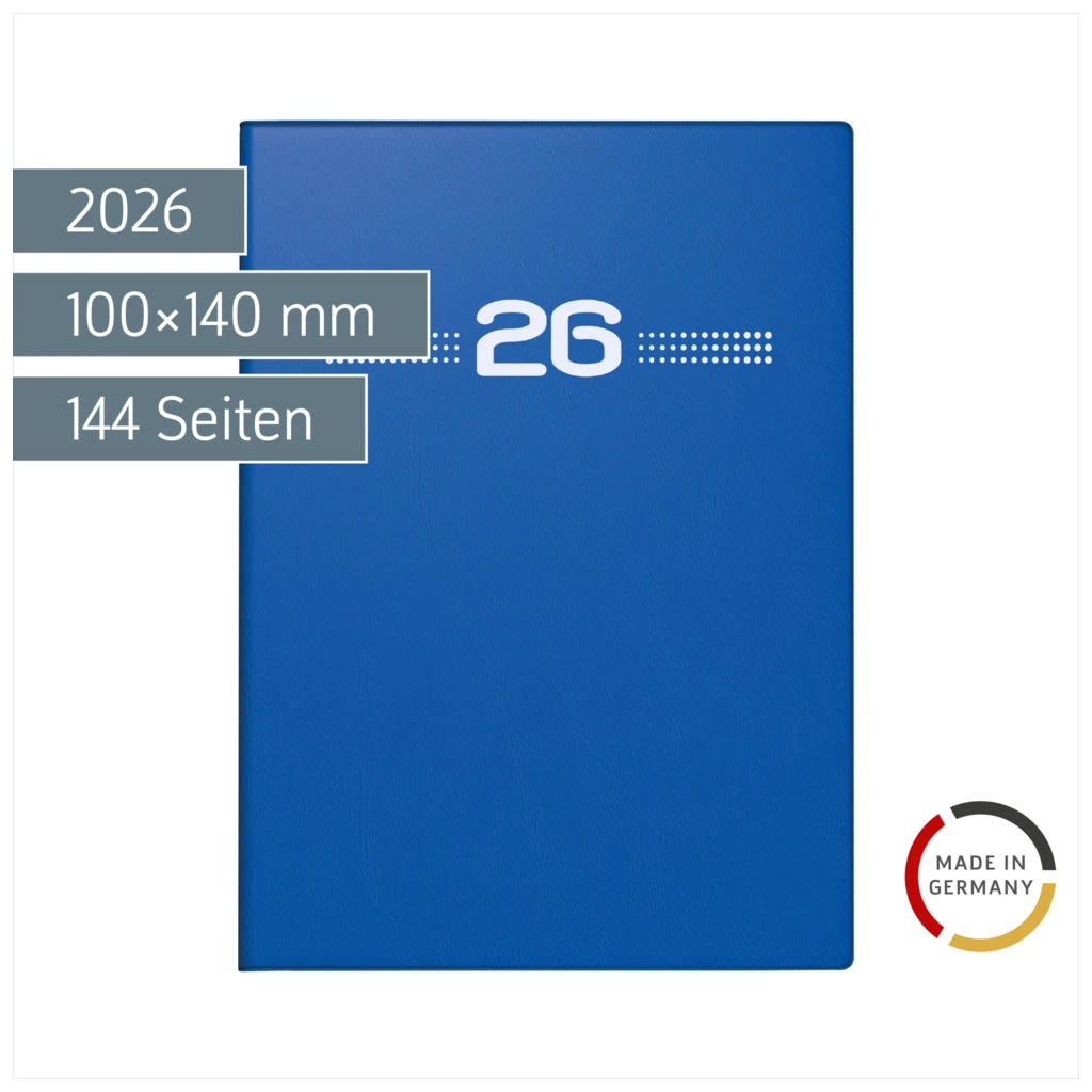 Taschenkalender Mod. perfect/Technik I 2026 | A6, Kunststoff, blau