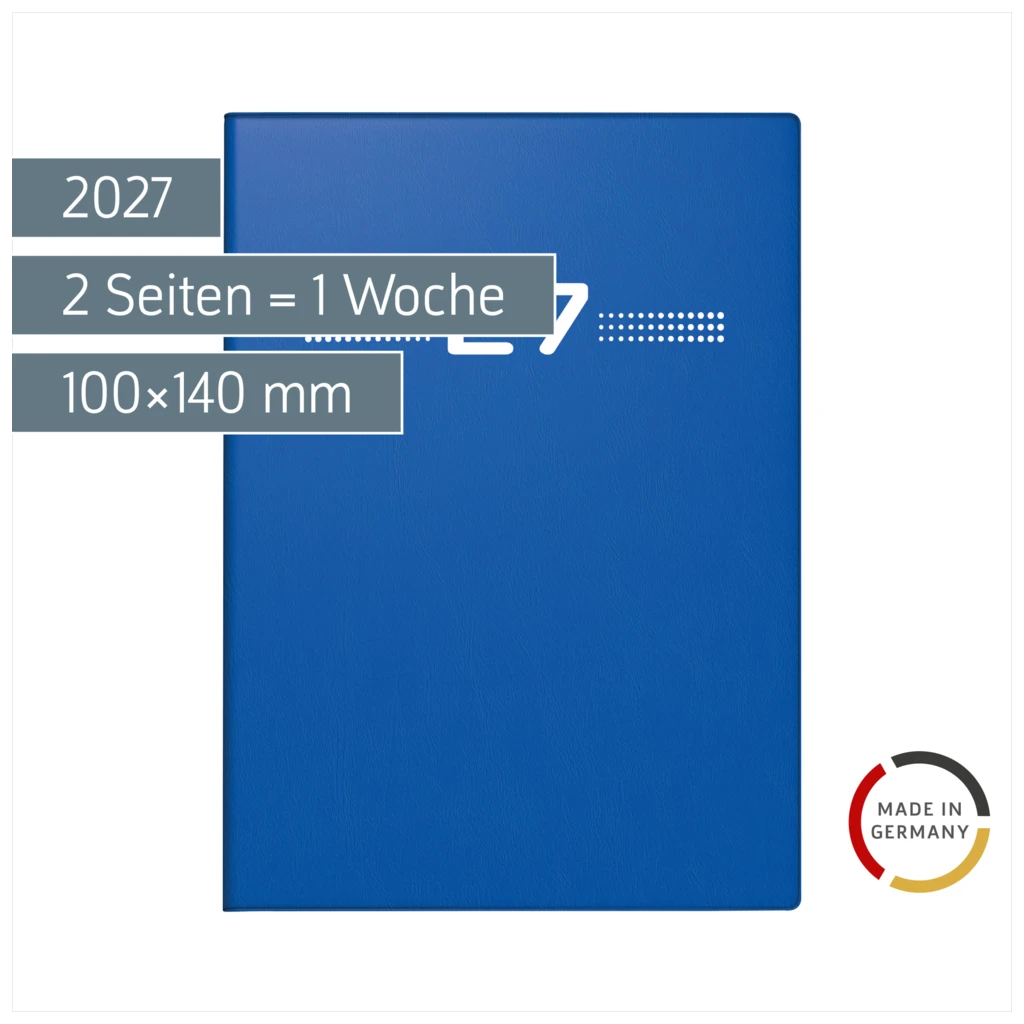 Taschenkalender Mod. perfect/Technik I 2027 | A6, Kunststoff, blau