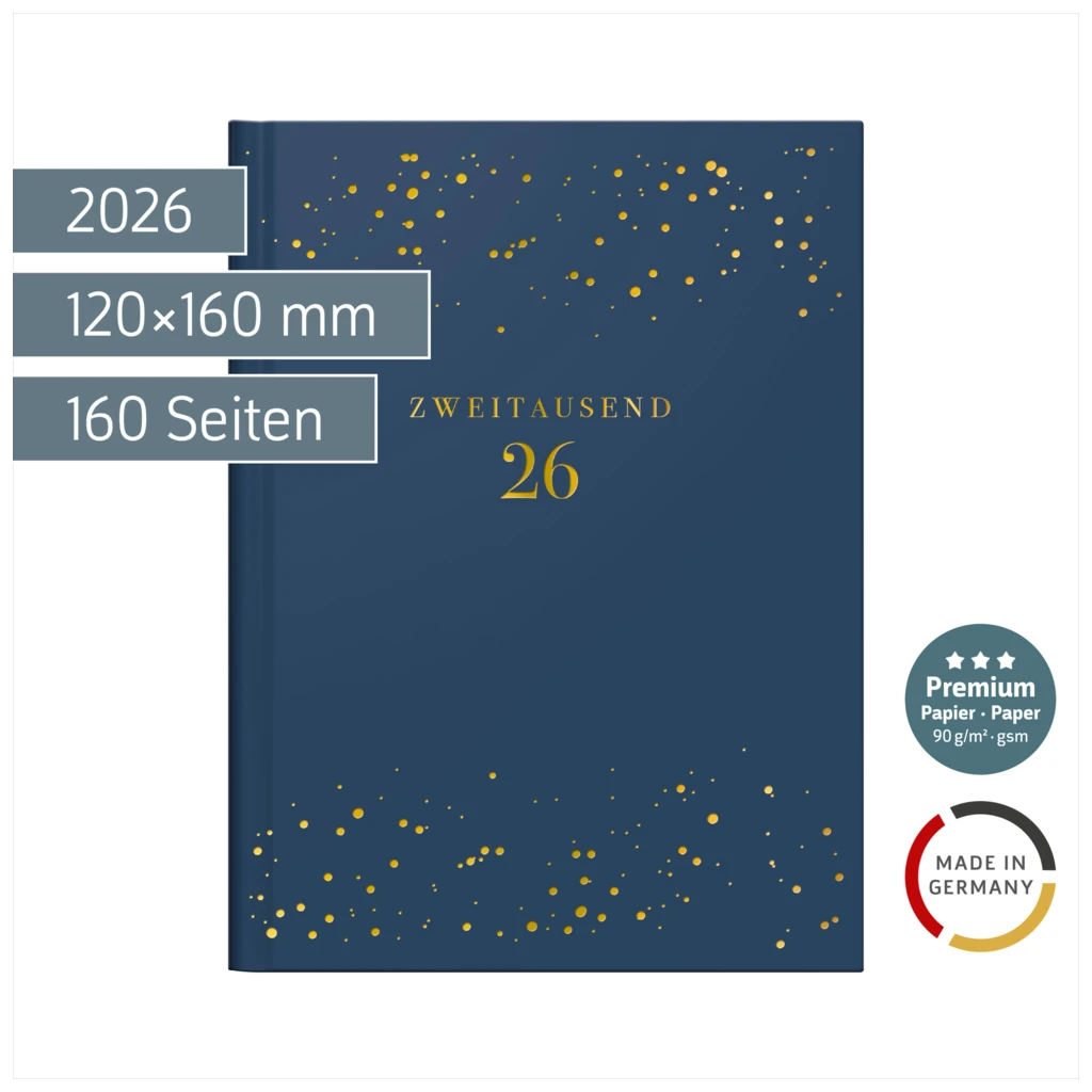 Taschenkalender Premium Young Line Mini 2026 „Starry Night“ | A6, Kunstleder