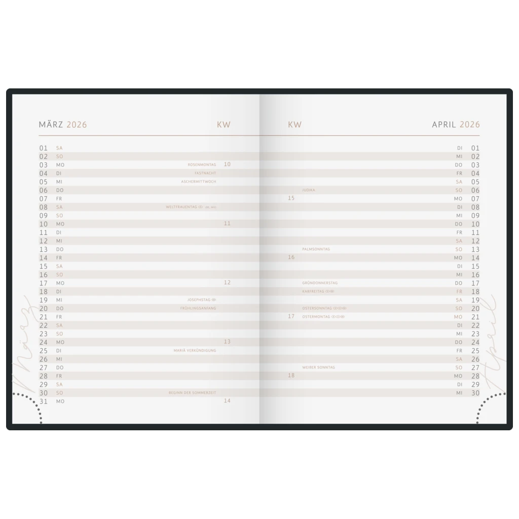 Taschenkalender Premium Young Line Mini 2026 „Starry Night“ | A6, Kunstleder