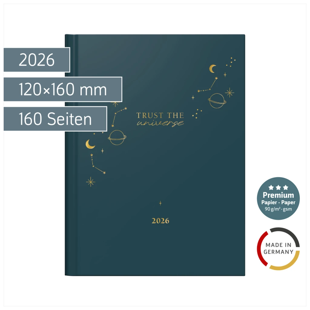 Taschenkalender Premium Young Line Mini 2026 „Universe“ | A6, Papier