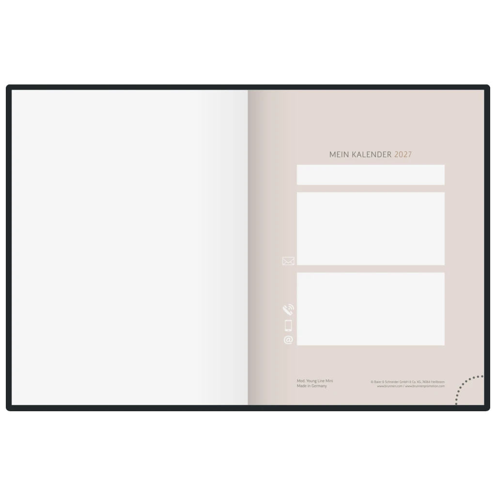 Taschenkalender Premium Young Line Mini 2027 „Moon“ | A6, Papier