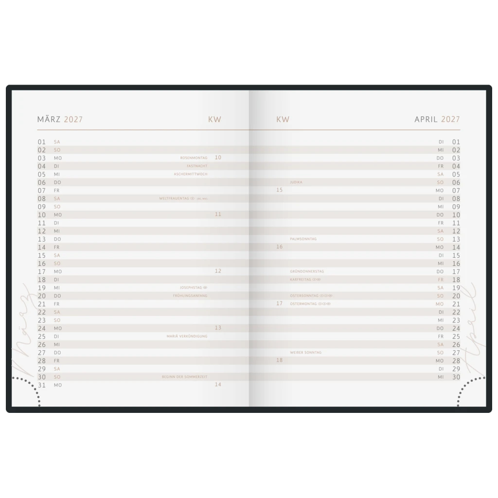 Taschenkalender Premium Young Line Mini 2027 „Moon“ | A6, Papier