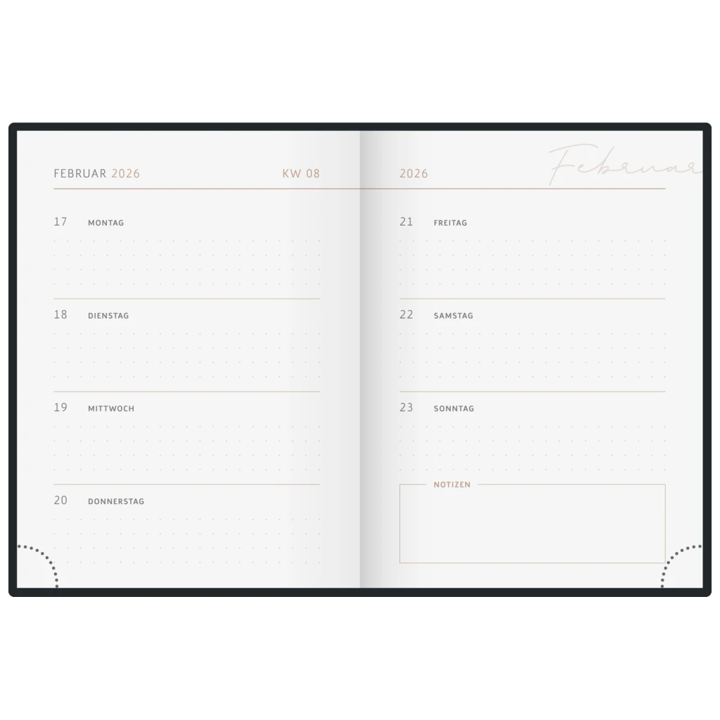Taschenkalender Premium Young Line Mini 2026 „Heart“ | A6, Papier