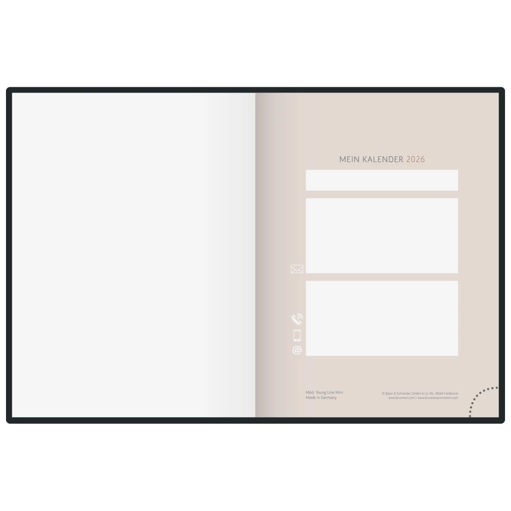 Taschenkalender Premium Young Line Mini 2026 „Heart“ | A6, Papier
