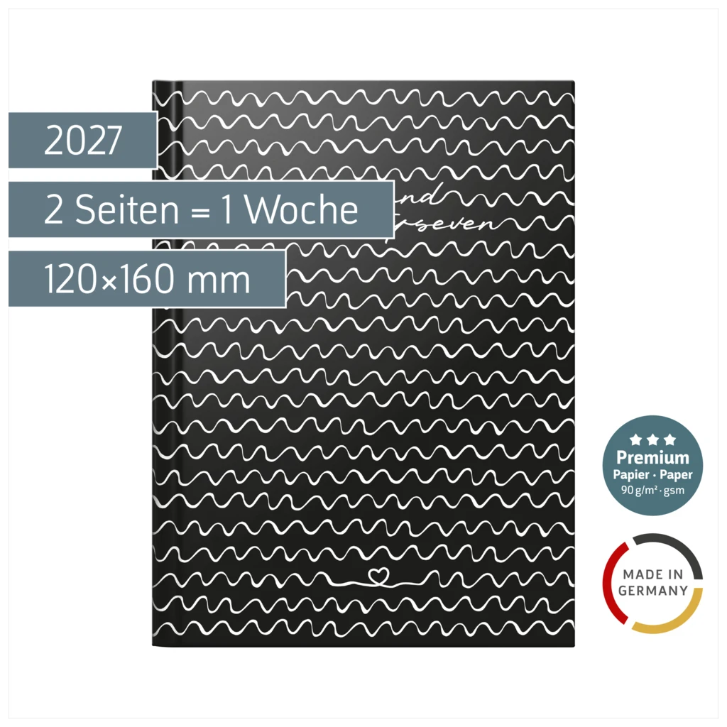 Taschenkalender Premium Young Line Mini 2027 „Waves“ | A6, Papier