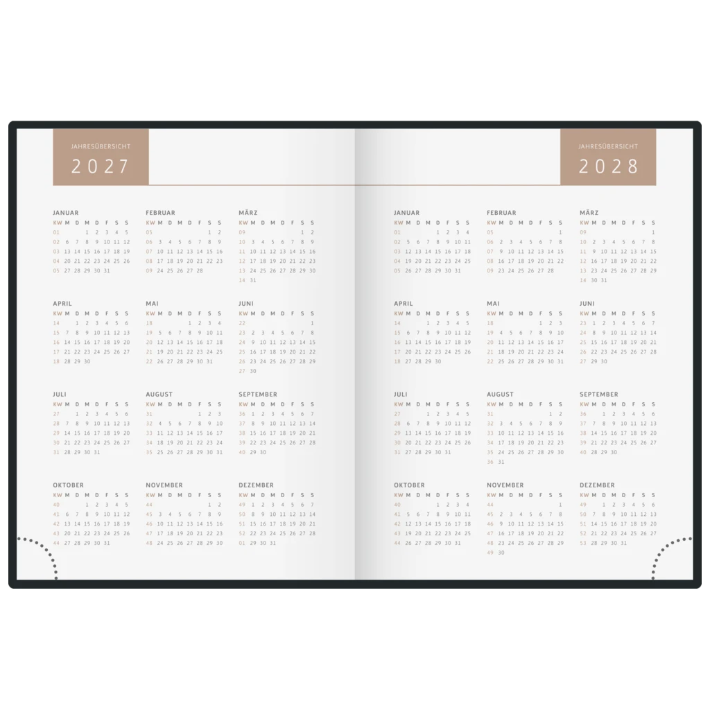 Taschenkalender Premium Young Line Mini 2027 „Yoga“ | A6, Papier