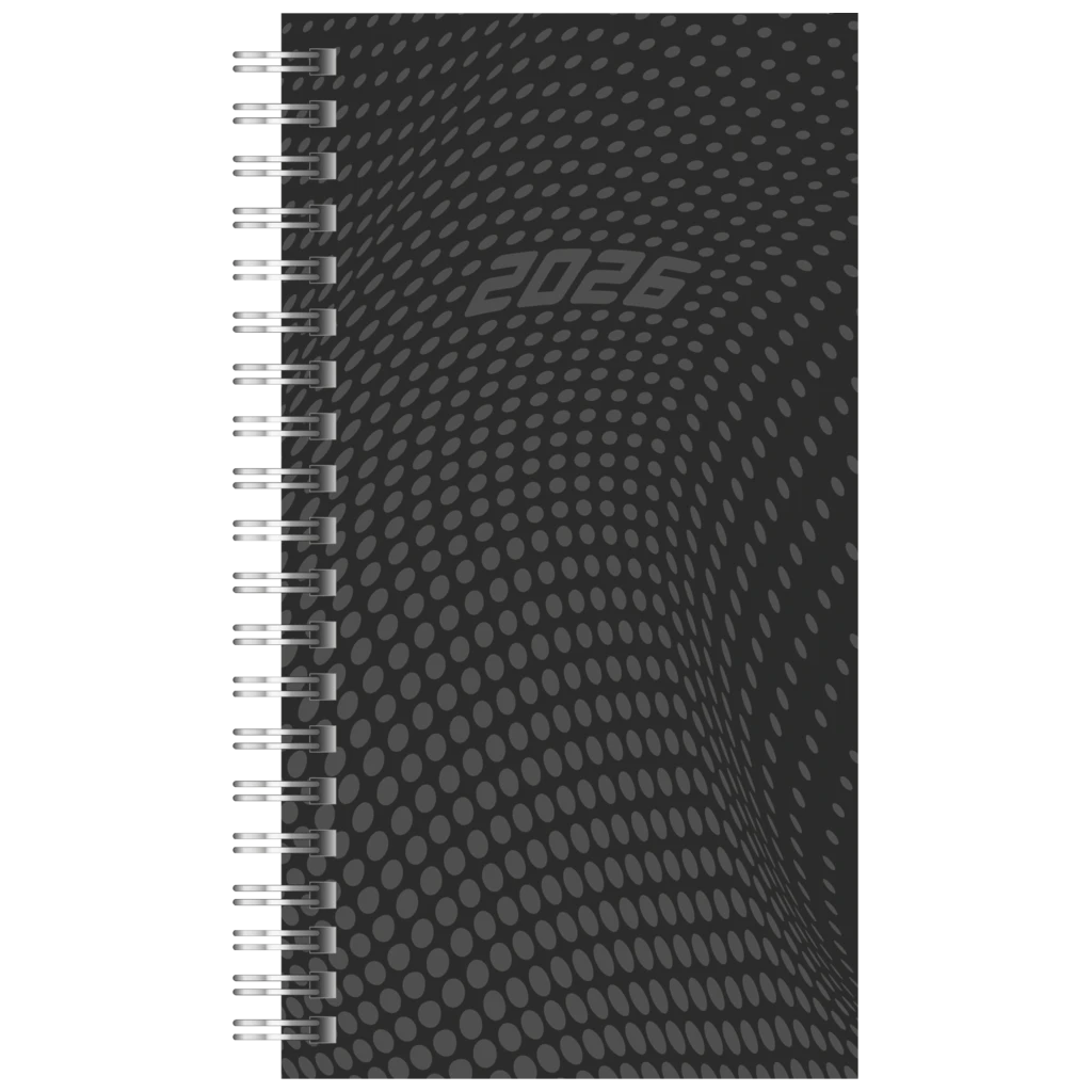 Taschenkalender Mod. Timing 2 2026 | A6, Kunststoff, schwarz