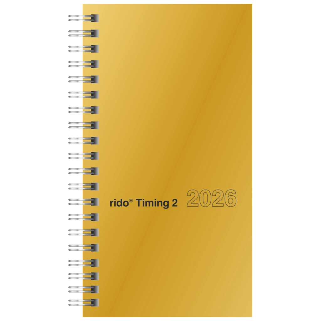 Taschenkalender Mod. Timing 2 2026 | A6, Karton, gold