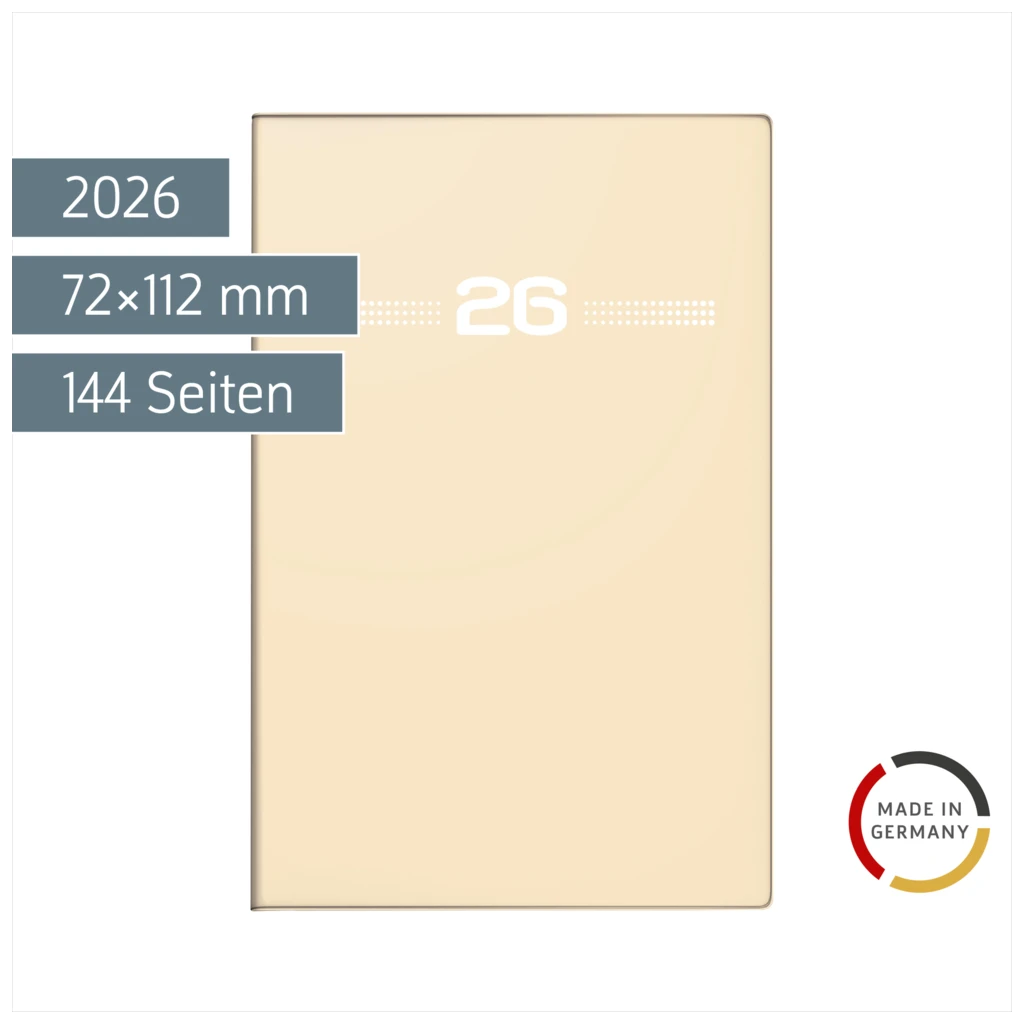 Taschenkalender Mod. partner/Industrie I 2026 | A7, Kunststoff, sand