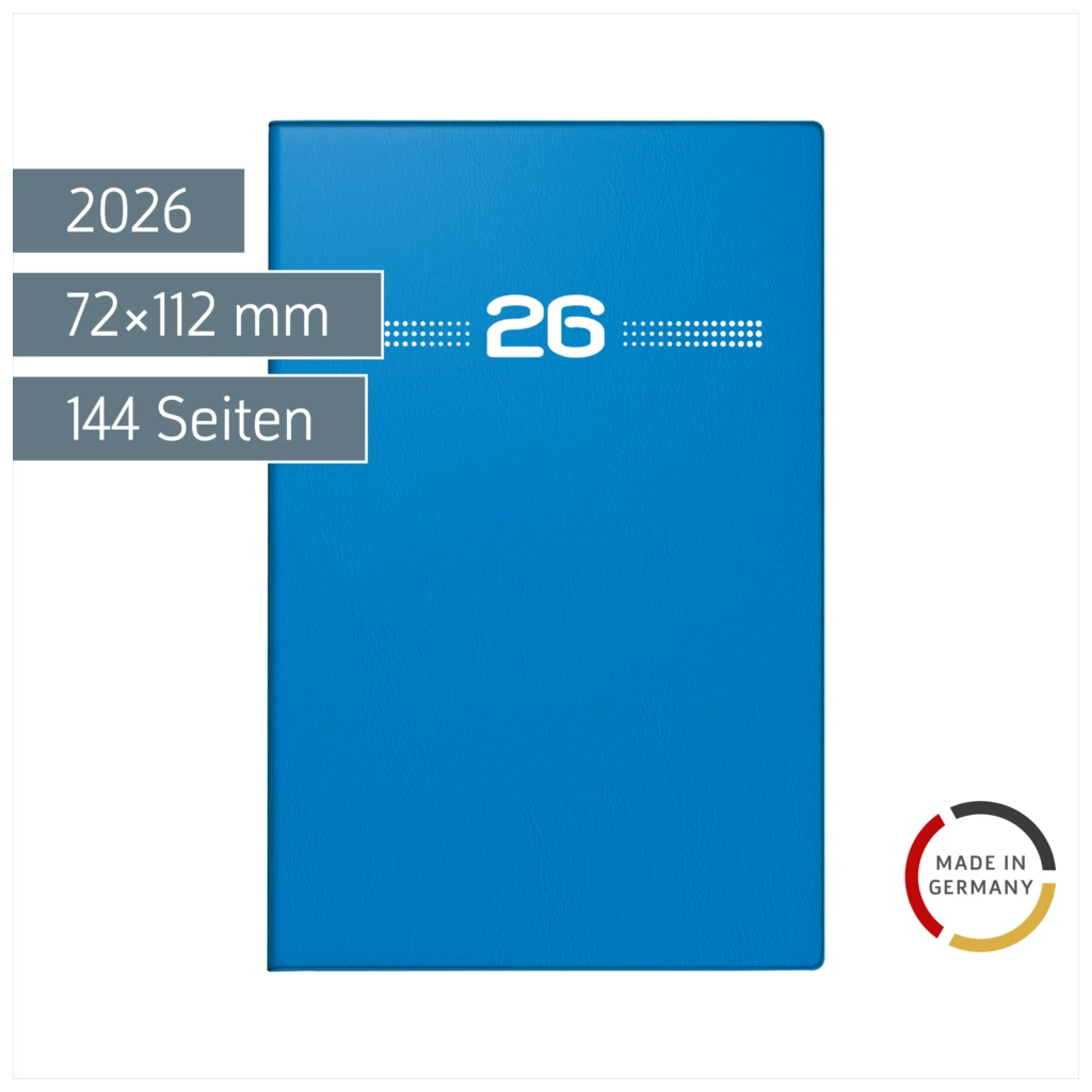 Taschenkalender Mod. partner/Industrie I 2026 | A7, Kunststoff, blau