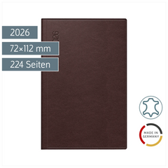 Taschenkalender Mod. partner/Industrie I 2026 | A7, Leder, dunkelrot
