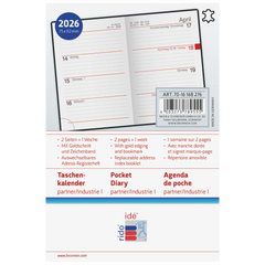 Taschenkalender Mod. partner/Industrie I 2026 | A7, Leder, dunkelrot