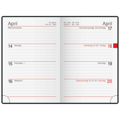 Taschenkalender Mod. partner/Industrie I 2026 | A7, Leder, schwarz