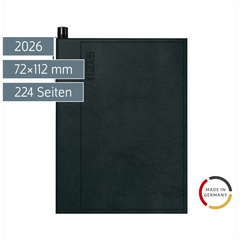 Taschenkalender Mod. partner/Industrie I 2026 | A7, Kunststoff, schwarz