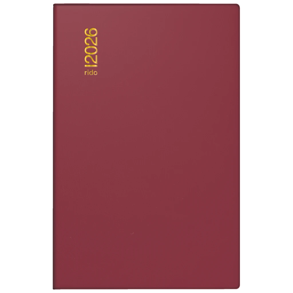 Taschenkalender Mod. Industrie II 2026 | A7, Kunststoff, bordeaux