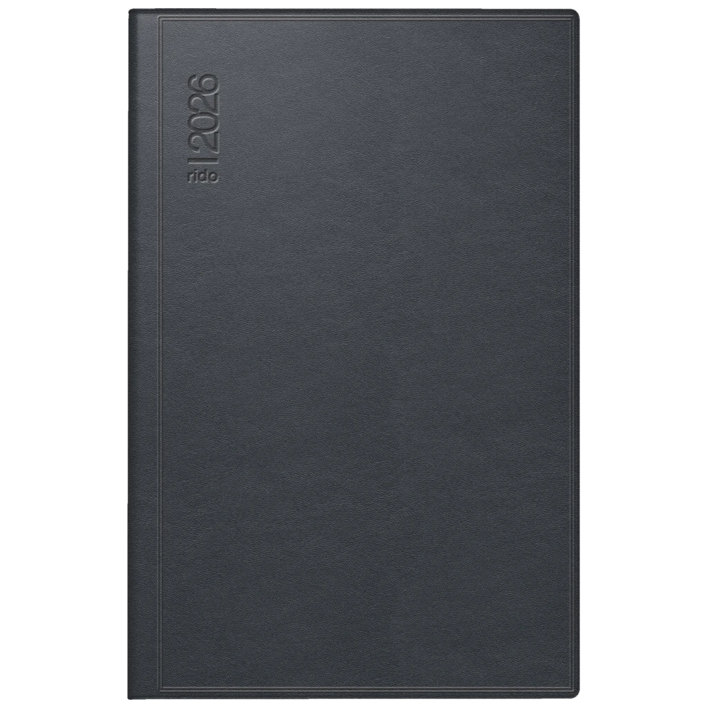 Taschenkalender Mod. Industrie II 2026 | A7, Leder, schwarz