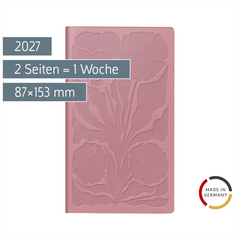 Taschenkalender Design Line Mod. Taschenplaner int. 2027 „Rosie“ | A6, Kunstleder
