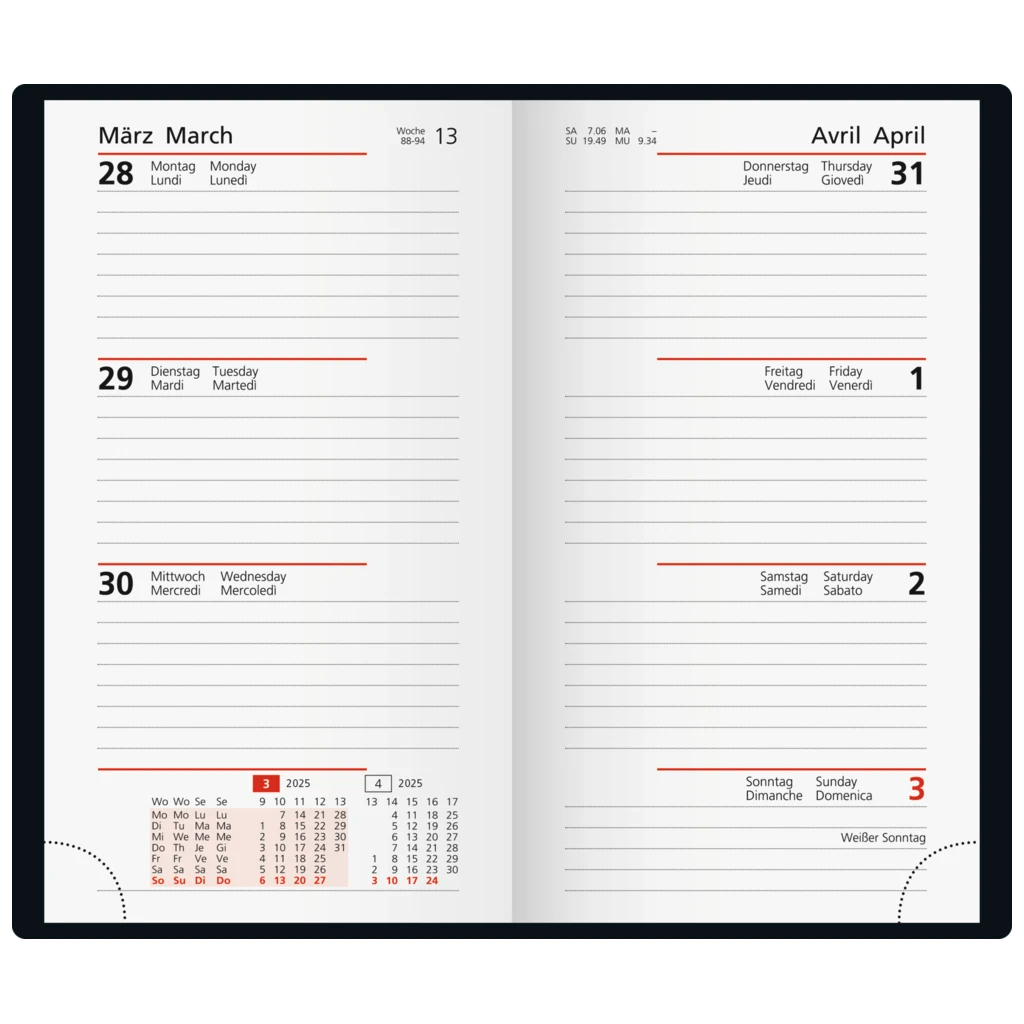 Taschenkalender Mod. Taschenplaner int. '25 | A6, Kunstleder, hellbraun