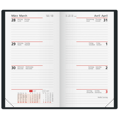 Taschenkalender Mod. Taschenplaner int. 2027 | A6, Kunstleder, rot