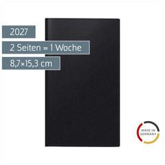 Taschenkalender Mod. Taschenplaner int. 2027 | A6, Kunstleder, schwarz
