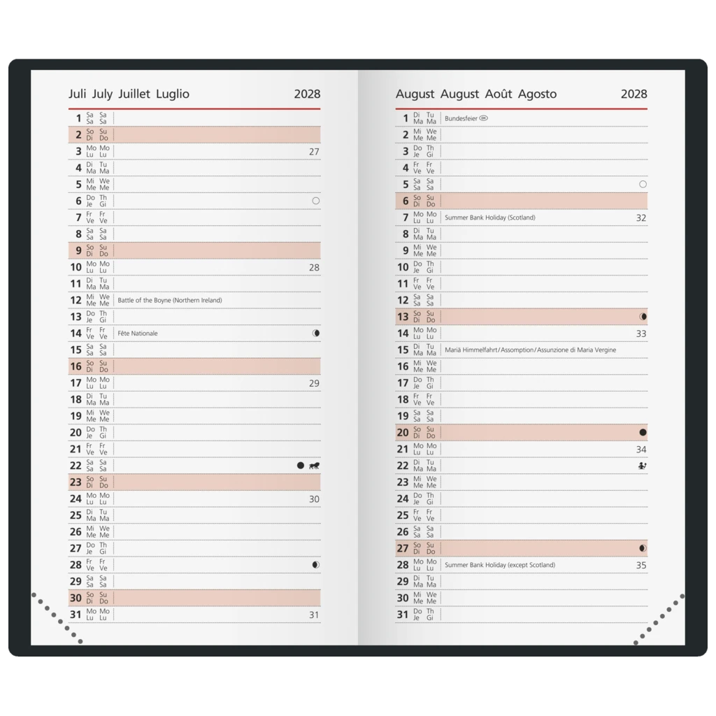 Taschenkalender Mod. Taschenplaner int. 2027 | A6, Kunstleder, schwarz