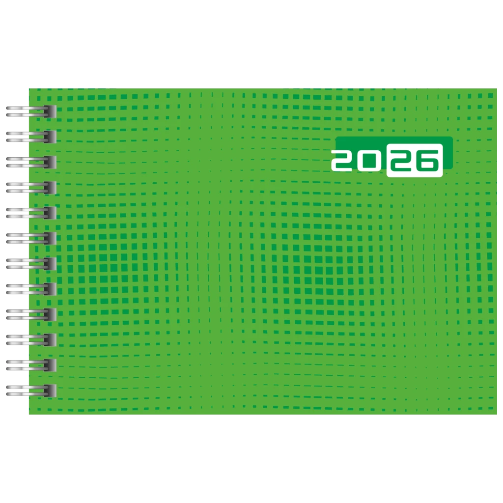 Taschenkalender Mod. Septimus 2026 | A6 quer, Papier, grün