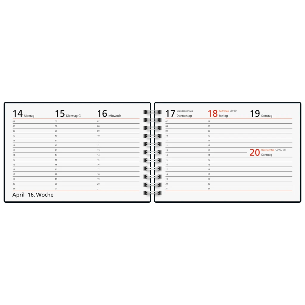 Taschenkalender Mod. Septimus '25 | A6 quer, Papier, blau