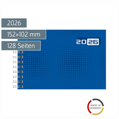 Taschenkalender Mod. Septimus 2026 | A6 quer, Papier, blau