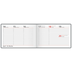 Taschenkalender Mod. Septimus 2026 | A6 quer, Kunststoff, schwarz